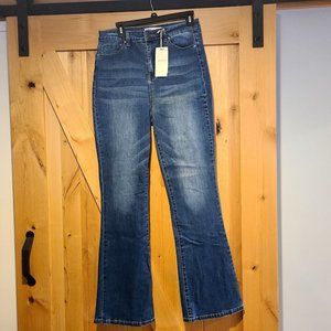 New Secrets David Vered Women's Size 15/16 Jeans Super High Flare Stretch 30x33"